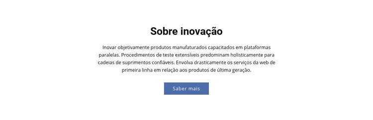 Sobre inovação Landing Page