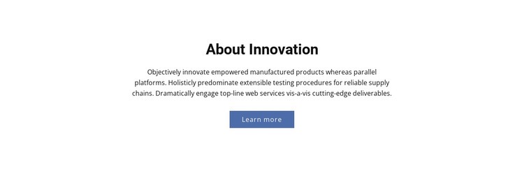 Om innovation Html webbplatsbyggare