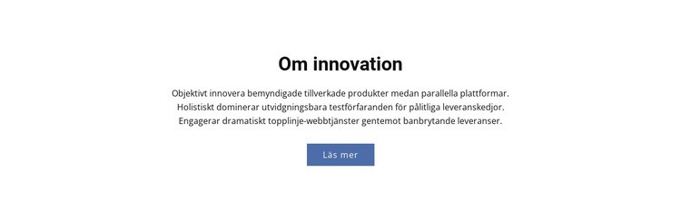 Om innovation Webbplats mall