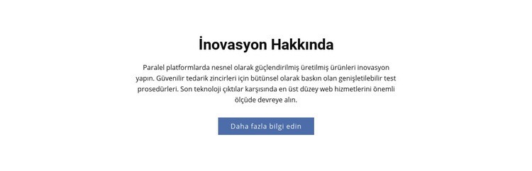 İnovasyon Hakkında Açılış sayfası