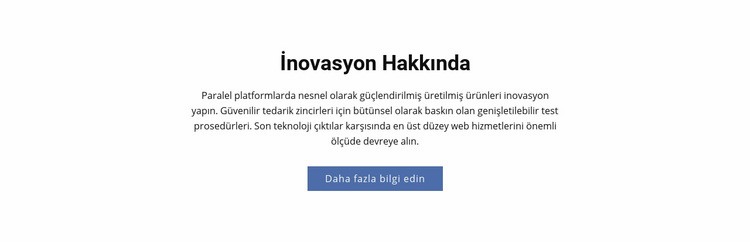 İnovasyon Hakkında Web Sitesi Mockup'ı