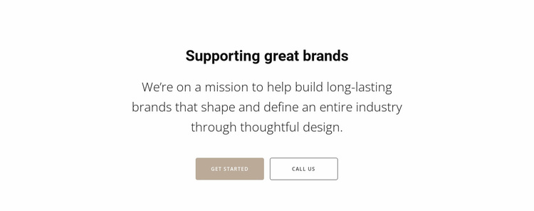 Supporting top brands Landing Page