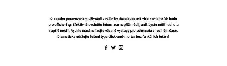 Text se sociálními ikonami Šablona CSS