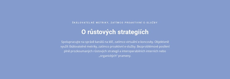 O růstových strategiích Šablona HTML