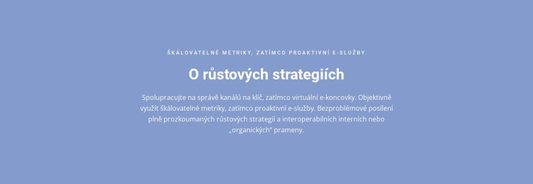 O růstových strategiích Téma WordPress