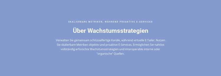 Über Wachstumsstrategien HTML-Vorlage