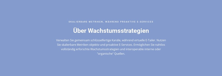 Über Wachstumsstrategien Landing Page