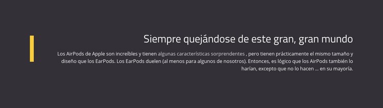 Acerca de Complaining Big World Creador de sitios web HTML