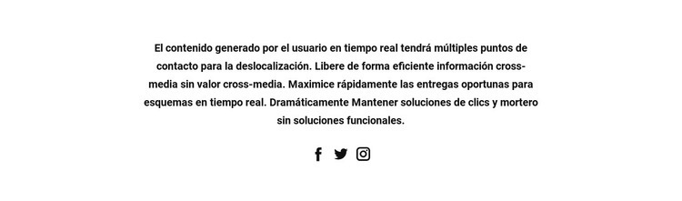 Texto con iconos sociales Creador de sitios web HTML