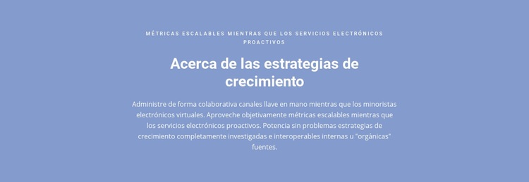 Acerca de las estrategias de crecimiento Maqueta de sitio web