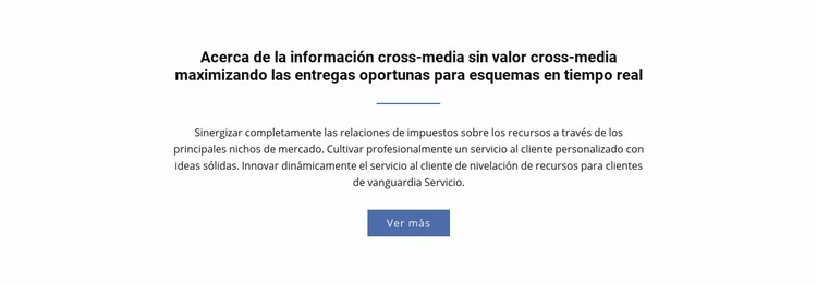 Acerca de la información cross-media Maqueta de sitio web