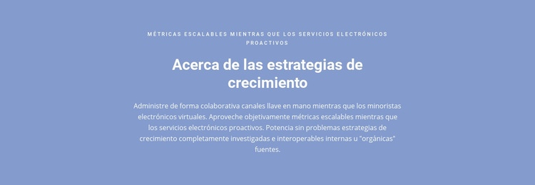 Acerca de las estrategias de crecimiento Página de destino