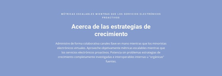 Acerca de las estrategias de crecimiento Plantilla HTML