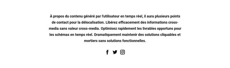 Texte avec des icônes sociales Modèle