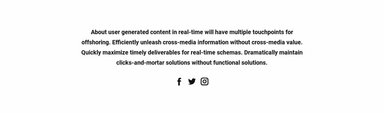 Text with social icons Html Website Builder