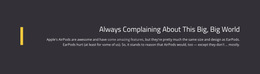 Multipurpose HTML5 Template For About Complaining Big World