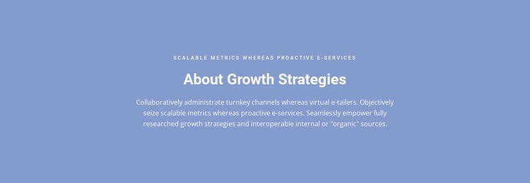 A növekedési stratégiákról Html Weboldal készítő