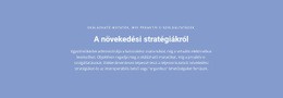 A Növekedési Stratégiákról - Webhely HTML-Sablon Letöltéssel