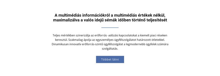 A multimédiás információkról HTML Sablon