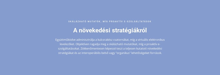 A növekedési stratégiákról Weboldal sablon