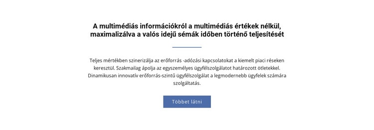 A multimédiás információkról Weboldal tervezés