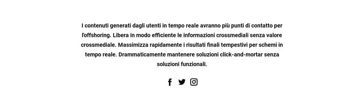 Testo con icone sociali Costruttore di siti web HTML