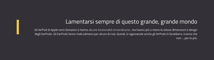 A proposito di lamentarsi di Big World Modello HTML