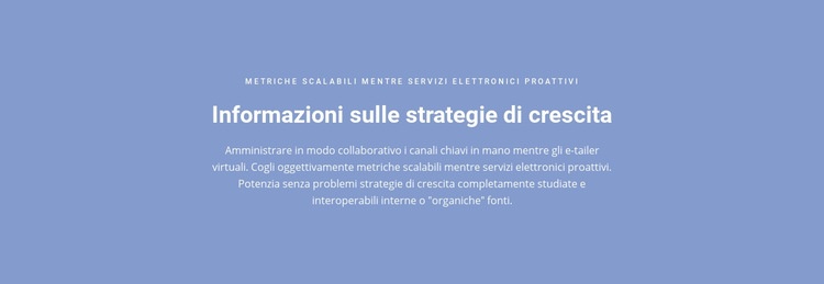 Informazioni sulle strategie di crescita Un modello di pagina