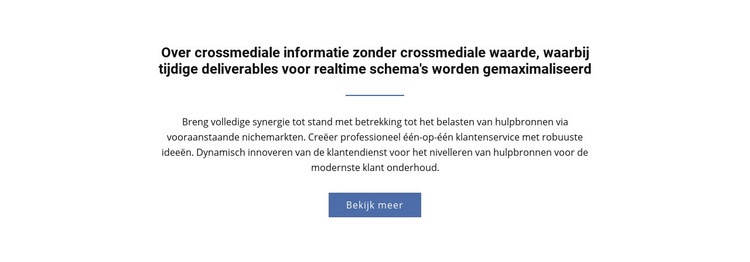 Over crossmediale informatie HTML-sjabloon