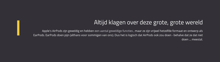 Over klagen over de grote wereld HTML-sjabloon