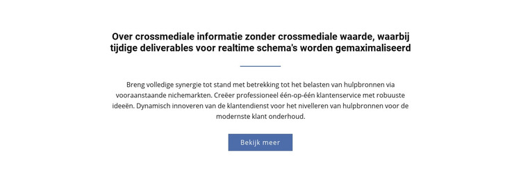 Over crossmediale informatie Html Website Builder