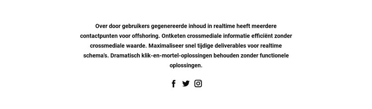 Tekst met sociale pictogrammen Sjabloon voor één pagina