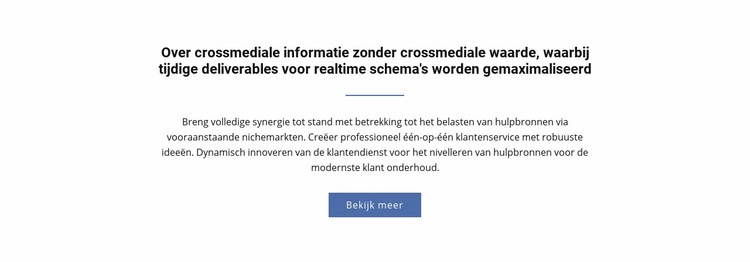 Over crossmediale informatie Sjabloon