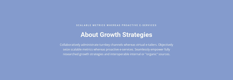 About Growth Strategies One Page Template