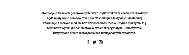 Tekst z ikonami społecznościowymi Kreator witryn internetowych HTML