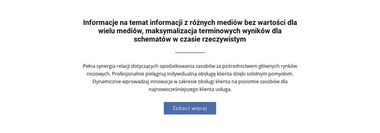 Informacje o różnych mediach Szablon HTML5