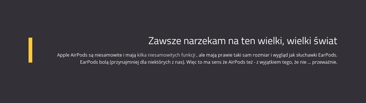 O narzekaniu na wielki świat Szablon HTML5