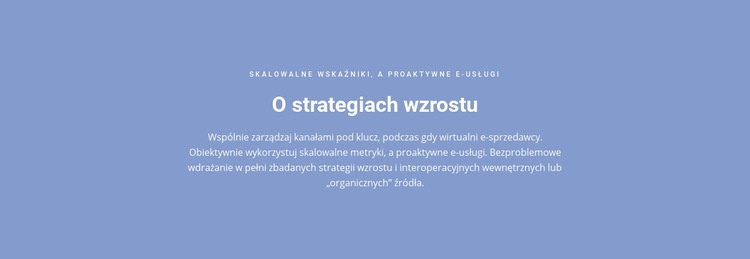 O strategiach wzrostu Szablon jednej strony