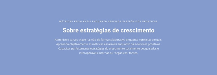 Sobre estratégias de crescimento Construtor de sites HTML