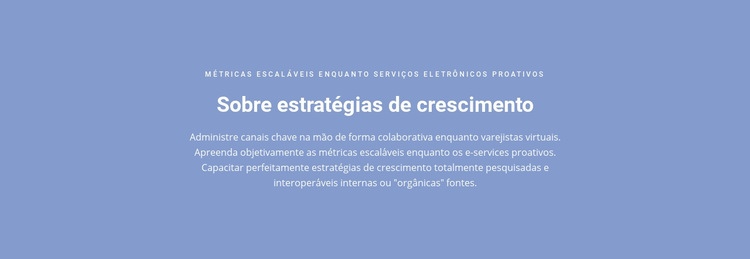 Sobre estratégias de crescimento Landing Page