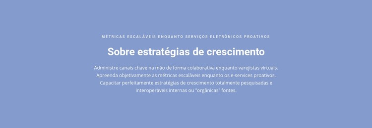 Sobre estratégias de crescimento Tema WordPress