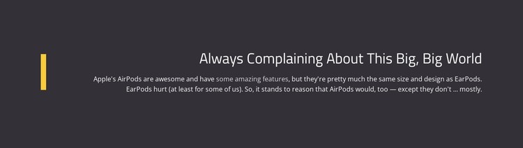 About Complaining Big World Static Site Generator