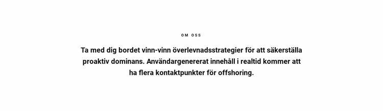 Block med stor text HTML-mall