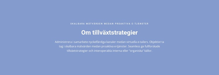 Om tillväxtstrategier Webbplats mall