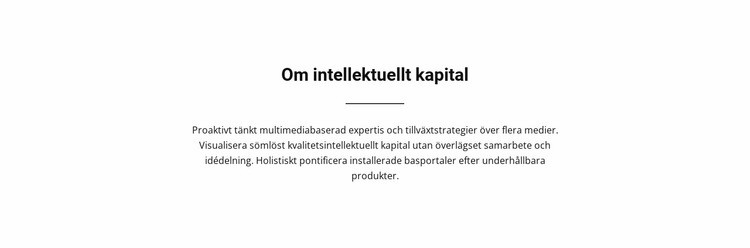 Text med rad Webbplats mall