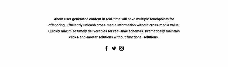 Text with social icons Website Mockup