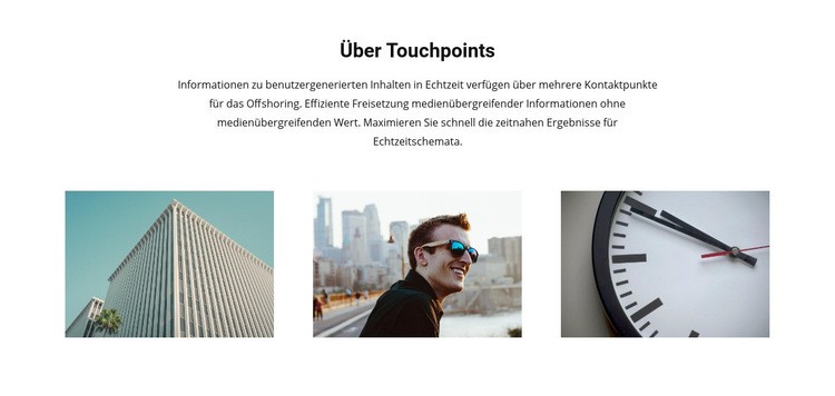 Über Touchpoints Eine Seitenvorlage