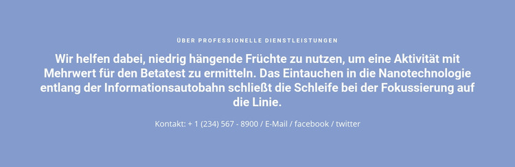 Text mit Telefonnummer Website design