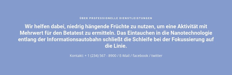 Text mit Telefonnummer Website-Vorlage