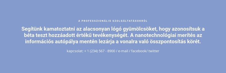 Szöveg telefonszámmal Sablon